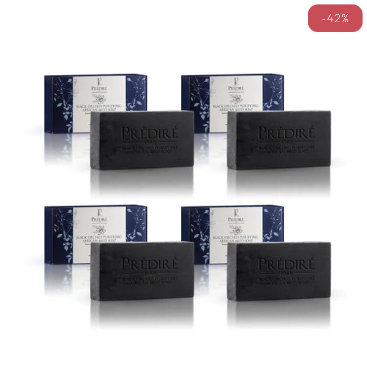 Black Orchid Purifying African Mud Soap | Extreme
Hygiene Anti-Bacterial Soap - (4 Pack Bundle)